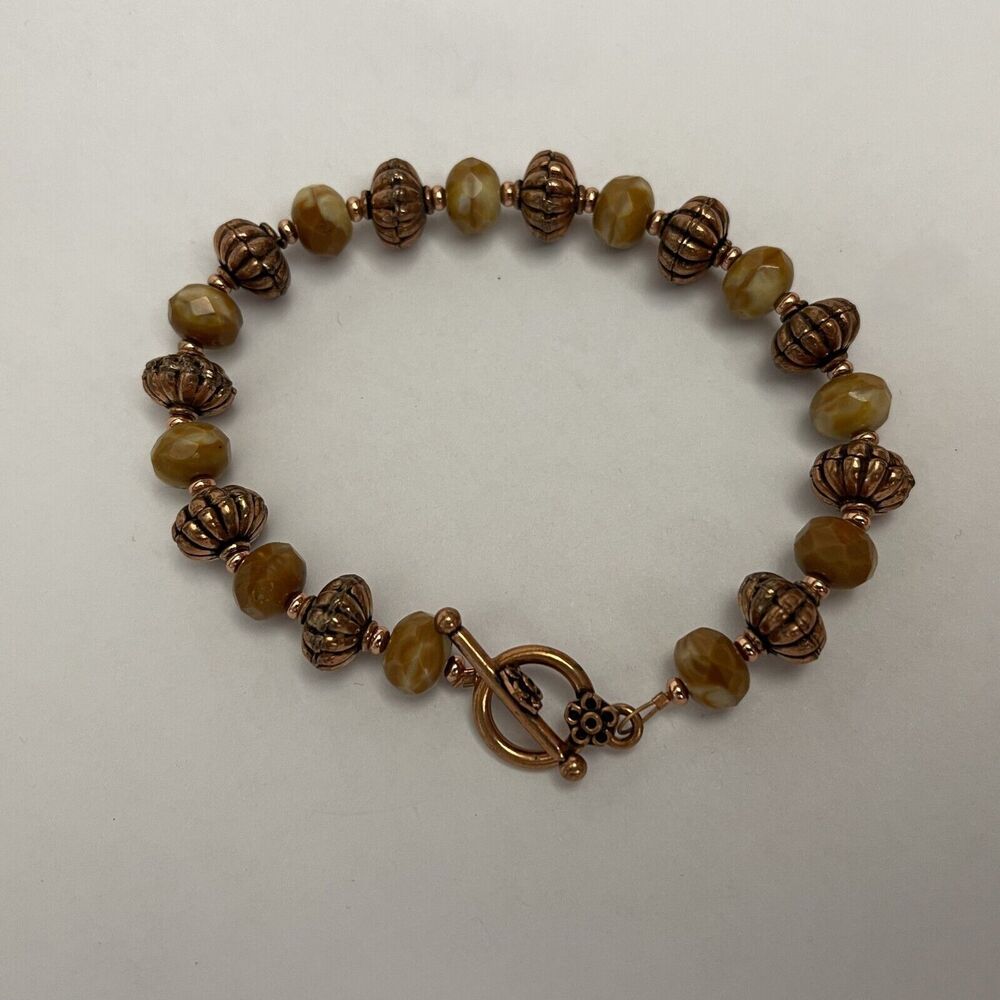 Beaded‎ Beads Orange Brown Fashion Bracelet